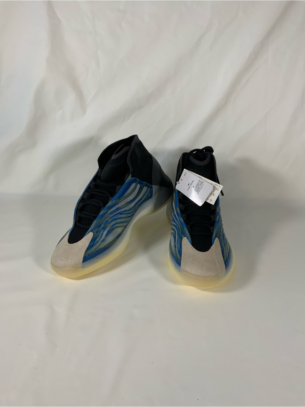 Yeezy Quantum Blue and Black Men's Sneakers with Cream Toe